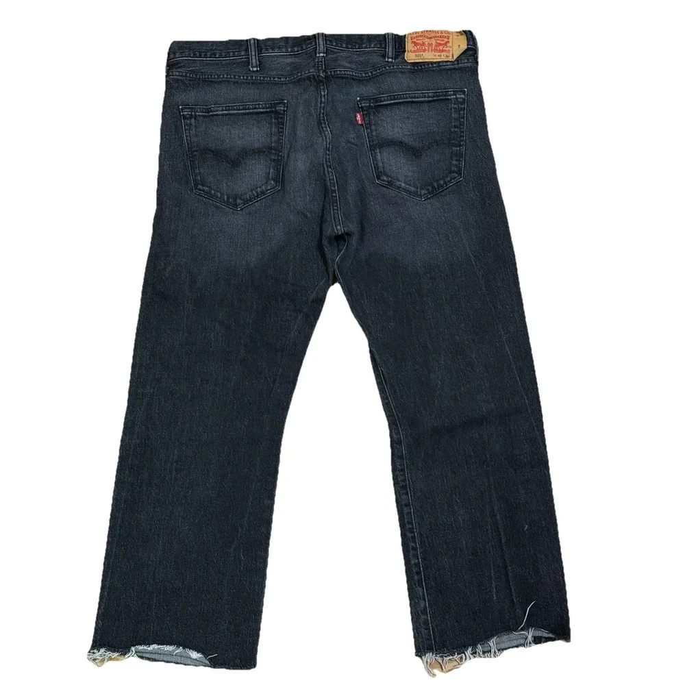 Levi's 501 Jeans Mens Size 38X30 Actual  38x26 Black‎ Distressed Skater